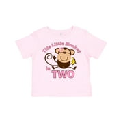 Inktastic Little Monkey Girl 2nd Birthday Girls Toddler T-Shirt